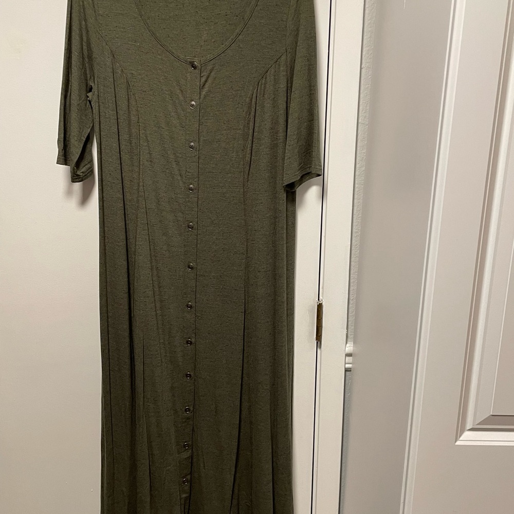Roaman’s Womens Olive Green Maxi Dress, Size 14/16